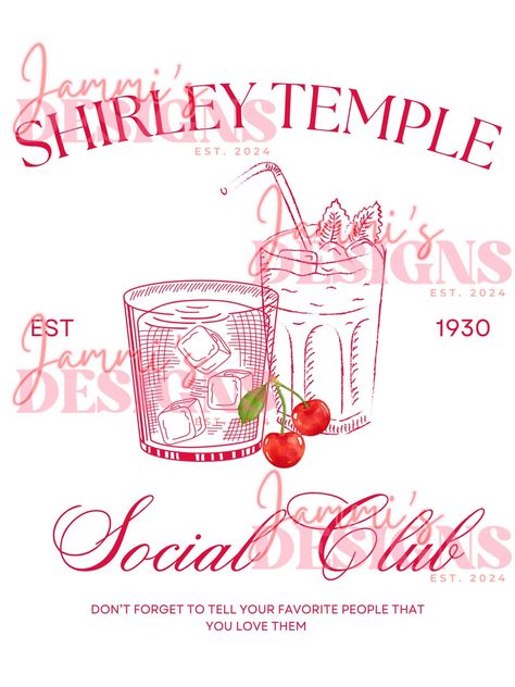 Shirley Temple Drink Aesthetic, Shirley Temple Aesthetic, Saturday Fits, Bach Designs, Vsco Collage, College Posters, Shirley Temple Drink, Dirty Shirley, Temple Poster