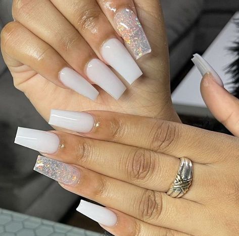 Acrylic Nails Coffin Short Pink, Nails Coffin Short Pink, White Nail Colors, Short Pink Acrylic Nails, Acrylic Nails White, Nails Coffin Short, Nail Colors And Designs, Long Acrylic Nail Designs, Colored Acrylic Nails