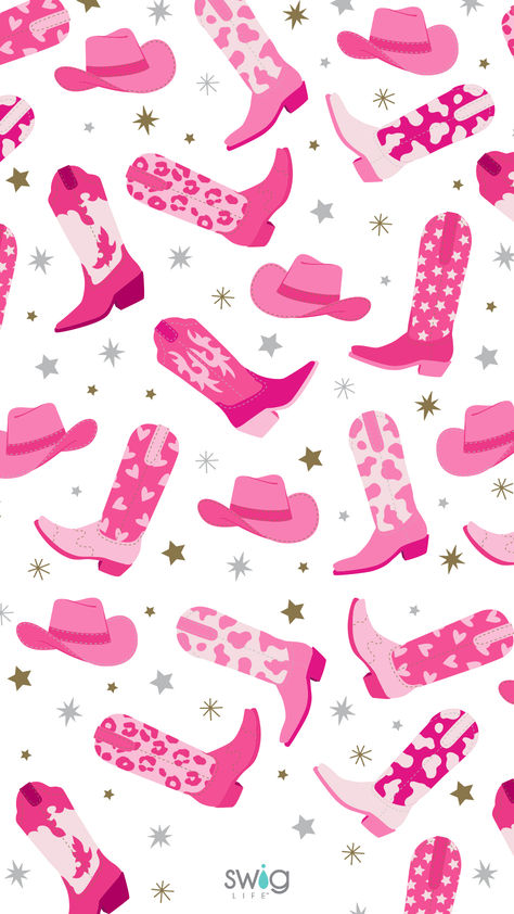 Let's Go Girls Pink Cowgirl Phone Wallpaper - Swig Life Cowboy Boot Iphone Wallpaper, Pink Boots Wallpaper, Cute Cowgirl Wallpapers Aesthetic, Country Pink Wallpaper, Cowboy Boot Background, Cowgirl Aesthetic Background, Pastel Western Aesthetic, Disco Cowgirl Wallpaper Iphone, Nashville Wallpaper Aesthetic