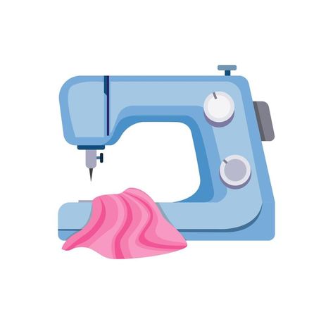 Tailor Machine, Modern Sewing Machines, Flat Illustration, Illustration Vector, Sewing Machine, Vector Art, White Background, Vector Free, Birthday Cards