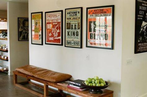 One poster on its own doesn't always say much, but four posters hung side by side can speak volumes. | Larson-Juhl Custom Frames Concert Poster Wall, Kitchen Cabinets For Sale, Cheap Wall Art, Hill Interiors, House Interior Decor, Style At Home, Cheap Home Decor, Home Fashion, Home Decor Styles