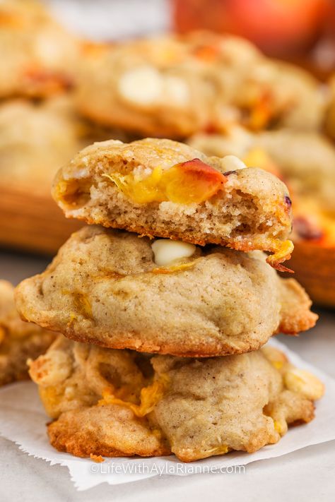 Fresh Peach Cookies, Peaches Cookies, Sonker Recipe, Peach Cobbler Cookies, Peach Cookies Recipe, Cobbler Cookies, Peaches Recipes, Watermelon Sorbet Recipes, Cookies Jar