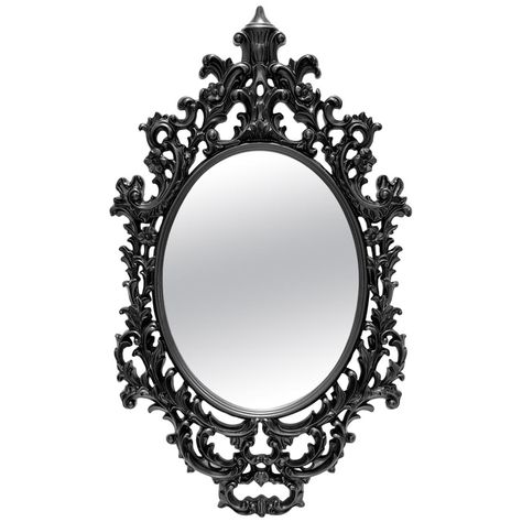 Mirror Salerne black with high quality resin frame in black finish and with oval mirror glass. Gothic Mirror Tattoo, Gothic Mirror Frame, Goth Frame, Goth Mirror, Gothic Mirrors, Gothic Frames, Victorian Frames, Gothic Frame, Gothic Mirror