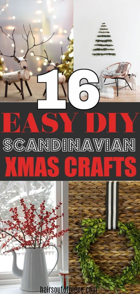 16 DIY rustic Christmas crafts that are easy and focus on nature crafts. You'll love these Scandinavian inspired Christmas decorating ideas. Christmas Sticks Decorations, Swedish Christmas Decorations Diy, Denmark Christmas Decorations, Nordic Christmas Decorations Inspiration, Icelandic Christmas Decorations, Scandinavian Christmas Decor Ideas Diy, Nordic Christmas Decor Ideas, Reindeer Diy Crafts, Diy Woodland Christmas Decor