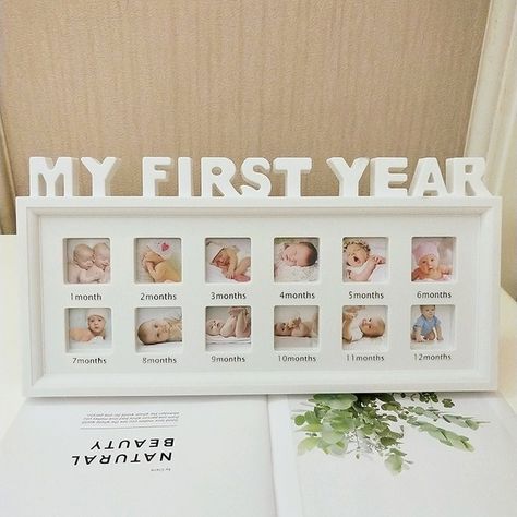 Picture Frame Template, Baby Picture Frame, One Year Pictures, 12 Month Photos, Baby 12 Months, Baby Picture Frames, Baby Photo Frames, Monthly Pictures, Monthly Baby Photos