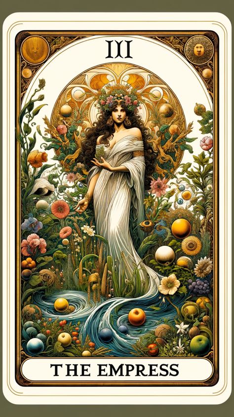 Delve into the symbolism and meaning of the Empress tarot card with this insightful overview. Known for representing femininity, creativity, and abundance, the Empress is a powerful symbol of nurturing and growth. This guide is perfect for tarot enthusiasts seeking deeper understanding of their readings. The Empress Card Tarot, Tarot Cards Empress, Empress Card Tarot, The Empress Tarot Wallpaper, The Empress Tattoo, The Empress Tarot Art, Empress Tarot Card Tattoo, The Empress Tarot Card Art, Tarot Cards Wallpaper