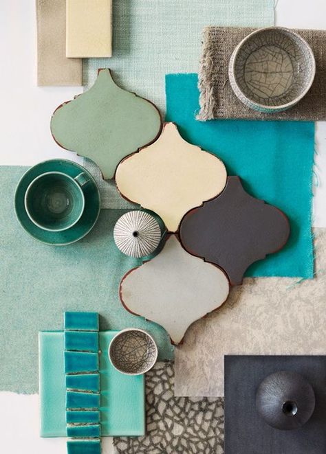 teal and charcole | Good colour scheme. charcoal, aqua, sage, ... | Patterns and colors... Distressed Furniture Painting, Hallway Colours, Best Color Schemes, Mediterranean Decor, Blue Colour Palette, Design Hotel, Cool Ideas, The Design Files, Colour Schemes