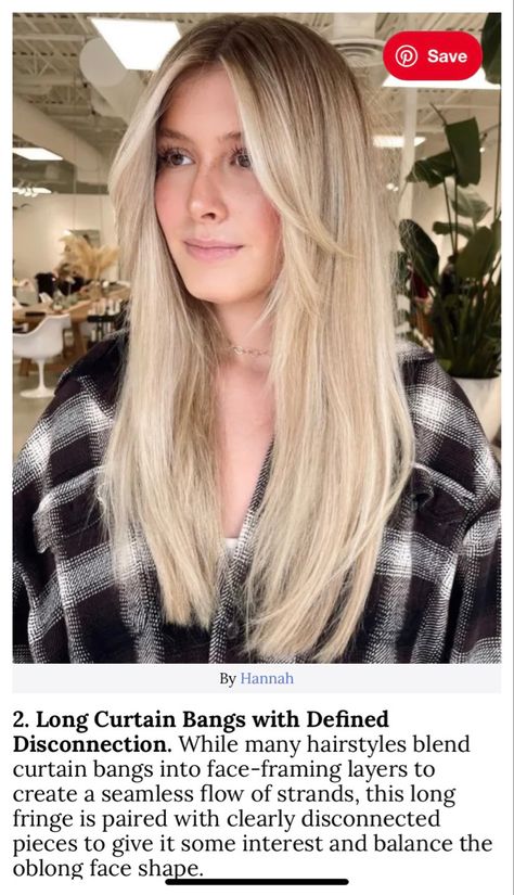 Long Hair Short Front Pieces, Round Face Hairstyles Long, Oval Face Bangs, Oblong Face Hairstyles, Long Fine Hair, Pretty Blonde Hair, Fine Straight Hair, Oval Face Haircuts, Face Framing Bangs