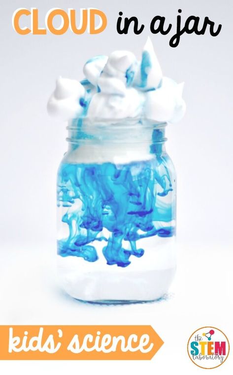 Rain Cloud In A Jar, Cloud In A Jar, Preschool Weather, Cloud Rain, Maluchy Montessori, Weather Crafts, Weather Unit, Festa Harry Potter, Kid Experiments