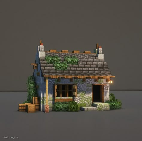 Cabin Minecraft Houses Easy, Minecraft House Aesthetic Ideas, Simple Bridge Minecraft, Zombie Apocalypse Minecraft House, Mining House Minecraft, Old House Minecraft, Random Things To Build In Minecraft, Minecraft Mexican Style House, Minecraft Wizard Castle