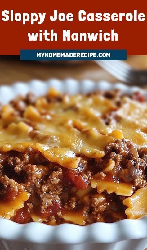 Sloppy Joe Casserole With Manwich, Manwich Recipe Ideas Dinners, Manwich Casserole, Manwich Recipes, Manwich Sloppy Joes, Manwich Recipe, Main Dinner Dishes, Sloppy Joe Casserole, Casserole Set