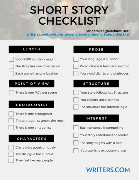 Short Story Writing Tips, Short Story Writing Prompts, Short Story Prompts, Write A Short Story, Fiction Writing Prompts, Menulis Novel, Writing Checklist, Best Short Stories, Story Writing Prompts