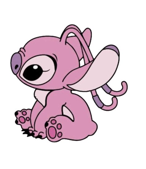 Angel Lilo And Stitch, Lilo En Stitch, Angel Stitch, ليلو وستيتش, Stitch Coloring Pages, Lilo And Stitch Drawings, Pink Stitch, Angel Drawing, Stitch Drawing