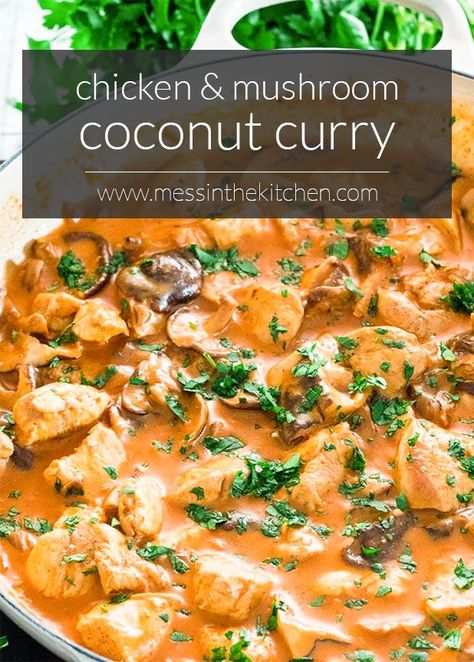 Coconut Curry Chicken Recipes, Dinners Chicken, Coconut Curry Recipes, Mushroom Recipes Healthy, Dinner Casserole Recipes, Chicken Mushroom Recipes, Chicken And Mushroom, Kitchen Staples, Coconut Milk Recipes