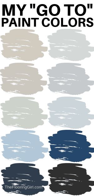 My go to paint colors. These 18 colors tend to work in almost every home. Check out my best picks, pending on your shade preference - gray, greige, beige, white, blue, green, navy, black. The best and most versatile shades for each. #painting #colors #paintshades #homedecor Navy And Grey Paint Scheme, Greige With Blue Undertones, Colors That Go With Hale Navy, What Colors Go With Navy Blue, Dakota House, Navy Paint Colors, Update Kitchen, Navy Blue Paint, Mahone Bay