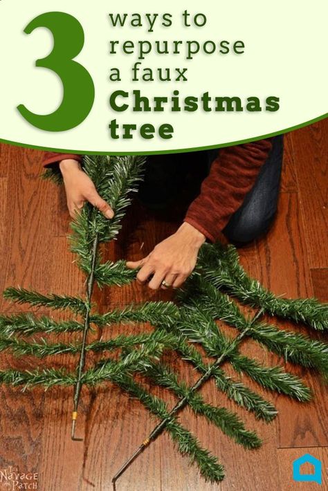 This Christmas porch idea is amazing!Edit description Easy Holiday Diy, Faux Christmas Tree, Christmas Outdoors, Hometalk Diy, Holiday Diy Projects, Evergreen Christmas, Fake Christmas Trees, Faux Christmas Trees, Diy Christmas Garland