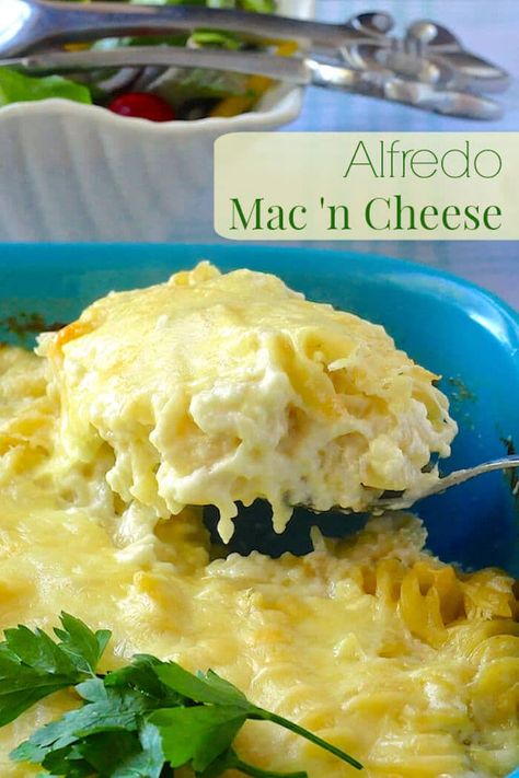 Alfredo Side Dish, Alfredo Mac And Cheese, Valentines Dinner, Macaroni Cheese Recipes, Pasta Alfredo, Recipe List, Rock Recipes, Pasta Sides, Mac Cheese Recipes