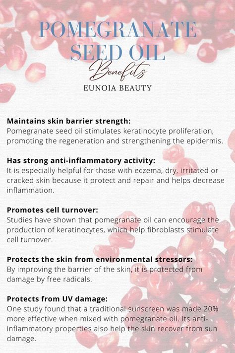 Pomegranate Oil Benefits, Pomegranate Seeds Benefits, Benefits Of Pomegranate Seeds, Grape Seed Oil For Skin, Pomegranate Essential Oil, Seeds Benefits, Facial Oils, Medicinal Herbs Garden, Herbs Garden