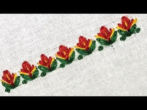 (130) Amazing Simple Border Line Stitch for Beginners || Border Line Stitches ||Hand Embroidery||Stitches - YouTube Embroidery Handkerchief, Line Stitch, Embroidery Easy, Border Line, Simple Border, Basic Embroidery, Simple Borders, Twisted Chain, Chain Stitch Embroidery