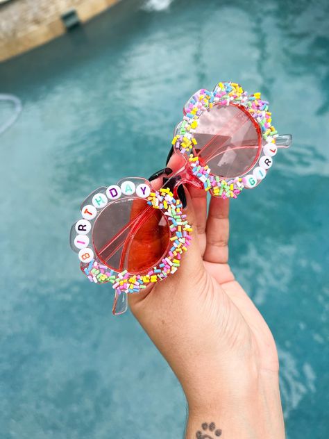 Ready for the summer? 😎 🕶 🕶 🕶 Amazing sunglasses with UV protection Now on our store Do you know? They are perfect accessory for all seasons! These sunglasses are made of plastic and lenses. Fits best children 2 to 7 years old. My shop is completely handmade, boutique quality for all ages. Want to view the entire shop? https://www.etsy.com/shop/BerliozFavs PLEASE NOTE: Some items contain small parts, so do not leave small children unattended while wearing these products. And Follow me on: In Minion Glasses, Customized Sunglasses, Kid Jewelry, Birthday Sunglasses, Diy Glasses, Beaded Sunglasses, Girl Sunglasses, Pool Party Wear, Baby Sunglasses