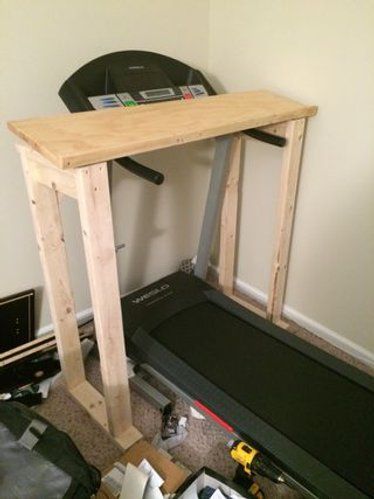 Treadmill Desk Diy, Diy Desk Plans, Treadmill Desk, Diy Muebles Ideas, Desk Diy, Woodworking Desk, Desk Plans, Woodworking Joints, Woodworking Table