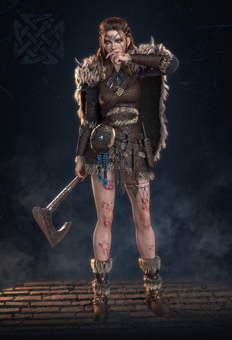 ArtStation - Viking, Pengcong Pan Norse Female Warrior, Vikings Halloween, Viking Cosplay, Viking Character, Cross Bow, Viking Armor, Assassins Creed Art, Viking Costume, Viking Women