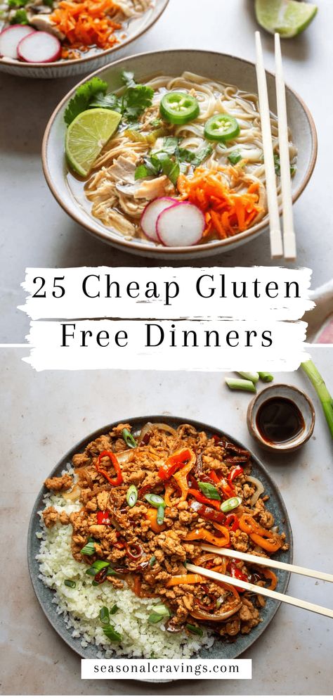 Going gluten free does not mean splurging on expensive ingredients and meals. It's easy to stick to a budget with so many gluten free options that are budget-friendly and available at your local grocery store. This collection of inexpensive gluten free dinners is a good example of how you can use basic pantry staples and turn them into delicious dinners that are hard to believe are homemade! Cheese Varieties, Gluten Free Dairy Free Dinner, Gluten Free Dinners, Gluten Free Meal Prep, Resepi Biskut, Gluten Free Dinner Easy, Gluten Free Meal Plan, Cookies Gluten Free, Dairy Free Dinner