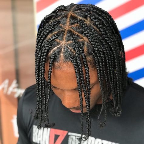 Men’s Single Plaits, Triangle Single Braids Men, Plaits Men Hairstyle, Full Head Box Braids Men, Plaits Natural Hair Protective Styles, Small Plaits Box Braids Men, Boys Plaits Hairstyles, Singles Box Braids Men, Small Braids Men