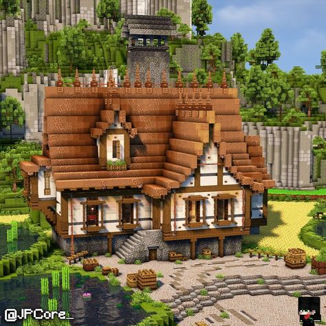 We finished this farm manor on stream and it was super fun! Hope to see more of you next time! Twitch link in my… | Instagram Minecraft Farming Village, Flower Farm Minecraft, Minecraft Countryside, Medieval Farm Minecraft, Minecraft Smithing House, Minecraft Wool Farm, Sheep Farm Minecraft, Minecraft Farm Design, Minecraft Farm House