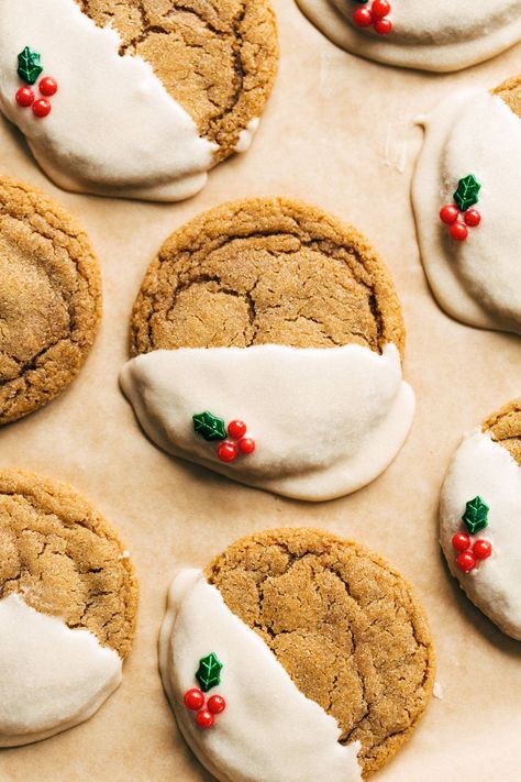 Small Gingerbread Cookies, Pinch Of Yum Cookies, Baking Recipes Desserts Christmas, Pinch Of Yum Gingerbread Cookies, Andes Mint Chocolate Cookies, Soft Gingerbread Cookies With Maple Glaze, Holiday Cookie Packaging Ideas, Glazed Gingerbread Cookies, Xmas Baked Goods