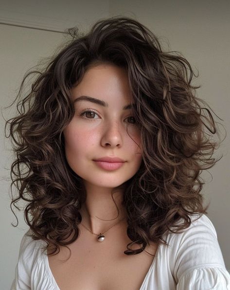 Inverted Bob Curly Hair Shoulder Length, Armpit Length Curly Hair With Layers, Short Curly Haircuts Face Framing, Curly 2c Haircuts, Short Hair 2c Curls, Short Hairstyles For Curly Hair Women, Medium Length Haircut Curly Waves, Mid Length Curly Shag Haircut, Curly Mid Hairstyles