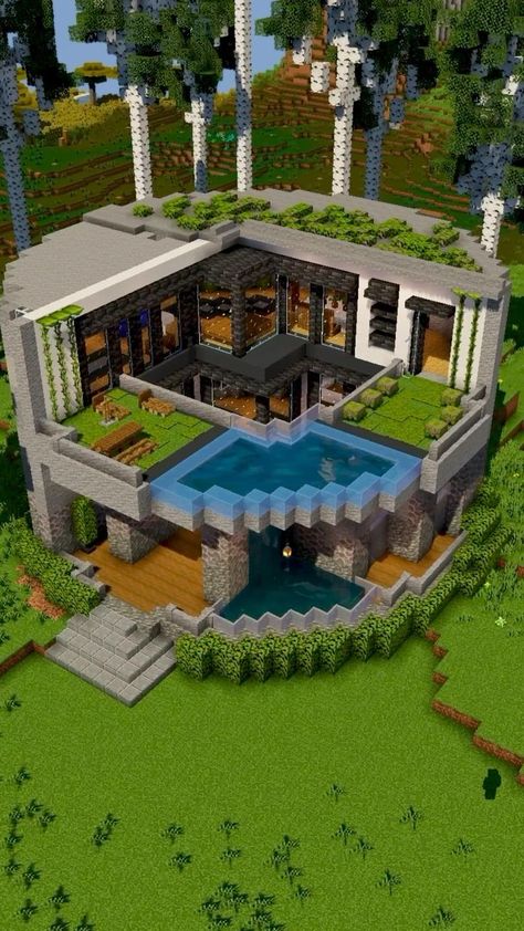 Minecraft Kale, Minecraft Circle, Minecraft Circles, Modern Minecraft, Modern Minecraft Houses, Case Minecraft, Minecraft Decoration, Rumah Minecraft Sederhana, Minecraft Mansion