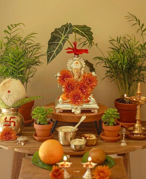 Lord Ganesh Decorations At Home, Vinayakar Chathurthi Decor, Ganesh Chathurthi Decor At Home, Vinayaka Chaturthi Decoration, Ganesh Puja Decoration At Home, Simple Ganesh Decoration At Home, Ugadi Decorations At Home, Ganesh Decoration Ideas Home Decor Simple, Ganesh Chaturthi Decoration At Home Simple