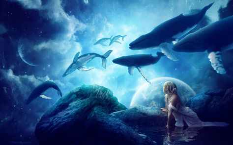 Because space Whales are cool Sirius B, Space Whale, Whale Painting, Free Computer, Wallpaper Images Hd, Dream Fantasy, World Wallpaper, Fantasy Background, High Resolution Wallpapers