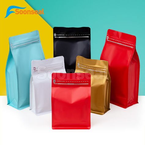 Colorful coffee bag Coffee Bag Packaging, Kinds Of Coffee, Box Pouch, Chocolate Nuts, Cashew Nut, Bag Packaging, Dried Fruit, Macadamia, Eye Catching Colors