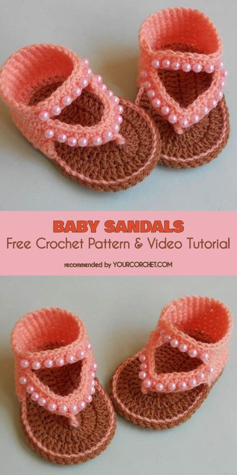 Cute Baby Booties, Free Crochet Patterns Crochet Baby Sandals Pattern, Sandal Rajut, Baby Flip Flops, Funny Clown, Crochet Appliques, Toddler Patterns, Crochet Baby Sandals, Baby Shoes Pattern, Baby Crochet Patterns Free