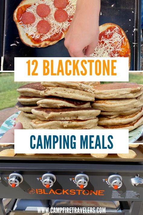 Camp Grill Recipes, Blackstone Group Dinner, Foods To Cook On Blackstone, Camping Blackstone Recipes Easy, Best Camping Lunches, Easy Blackstone Meals Breakfast, Blackstone Camper Meals, Camping With Blackstone, Black Stone Griddle Recipes Camping