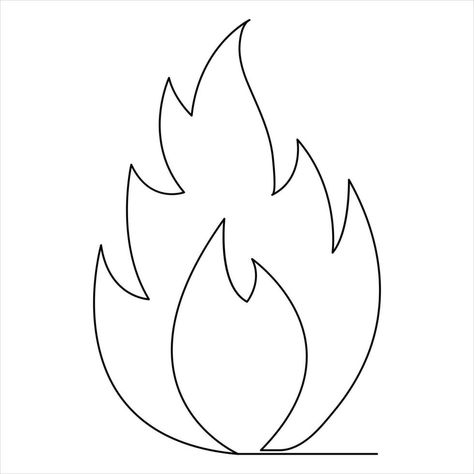 Single line art drawing fire flame illustration of outline vector hand draw concept icon Fire Flame Drawing, Fire Flames Drawing, Fire Activities, Fire Outline, Flame Outline, Flames Drawing, Flame Illustration, Flame Drawing, Drawing Fire