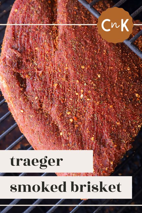 Smoked Brisket Traeger Recipes, Brisket Traeger Recipe, Brisket On Traeger Grill, Pellet Grill Brisket, Traeger Brisket, Traeger Chicken, Grilled Brisket, Brisket Flat, Brisket Recipes Smoked