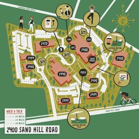 Illustrated Map of Silicon Valley Office Parks by Nate Padavick — Nate Padavick Silicon Valley Office, Maps Illustration Design, City Maps Illustration, Wedding Maps, Venice Map, Urban Analysis, Illustrated Maps, Campus Map, Infographic Map