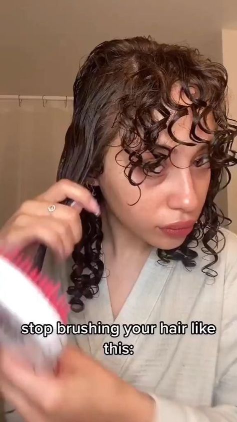 How to brush your curls for extra volume and definition 😍 hoco hairstyles, homecoming hairstyles How To Get Curl Definition, How To Get Beautiful Curls, Hair Care Tips For Curly Hair, How To Make Curls More Defined, How To Curl Your Curly Hair, How To Take Care Of My Curly Hair, How To Curl Hair With A Brush, How To Volume Curly Hair, How To Get Short Curly Hair