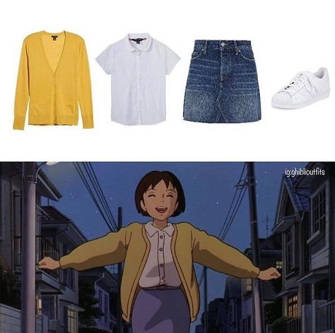 Ghibli Characters Outfits, Whisper Of The Heart Outfits, Whisper Of The Heart Cosplay, Studio Ghibli Inspired Outfits, Casual Cosplay Outfits, Ghibli Inspired Outfits, Studio Ghibli Outfits, Studio Ghibli Cosplay, Ghibli Outfits