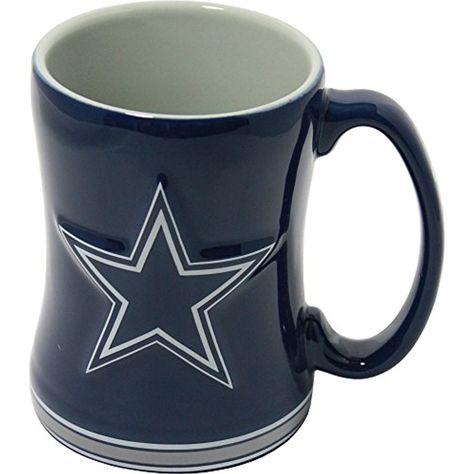 NFL Dallas Cowboys Boxed Relief Sculpted Mug *** Read more at the image link. (This is an affiliate link) #GlasswareDrinkware Dallas Cowboys Blanket, Dallas Cowboys Pictures, Cowboy Coffee, Dallas Cowboys Fans, Nfl Dallas Cowboys, Sherpa Throw Blankets, Cups And Mugs, Dallas Cowboys, Team Logo