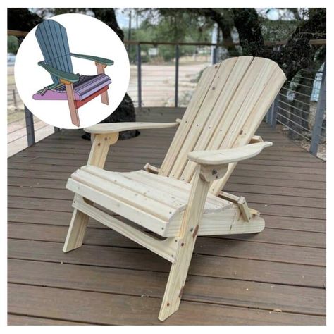 DIY Folding Adirondack Chair | 12 Easy Steps! 2 Adinorack Chairs Diy, Diy Folding Adirondack Chair Plans, Diy Adirondack Chair Plans Free, Folding Adirondack Chair Plans, Diy Adirondack Chair Plans, Diy Adirondack Chair, Adirondack Chairs Diy, Diy Rocking Chair, Adirondack Chair Plans Free