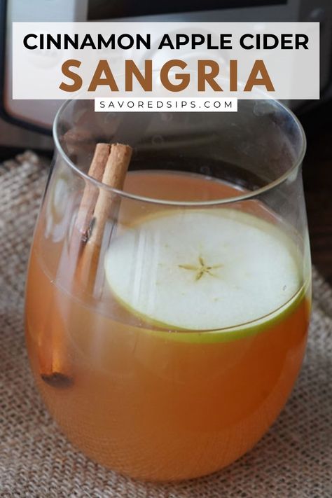 Sip on the taste of autumn with this cinnamon apple cider sangria. A perfect balance of crisp, fruity flavors and warm spices for any fall occasion. Apple Cider Cocktail Recipes, Cinnamon Sangria, Cider Cocktail Recipes, Cider Cocktail, Festive Holiday Cocktails, Apple Sangria, Cider Sangria, Apple Cider Sangria, Apple Cider Cocktail