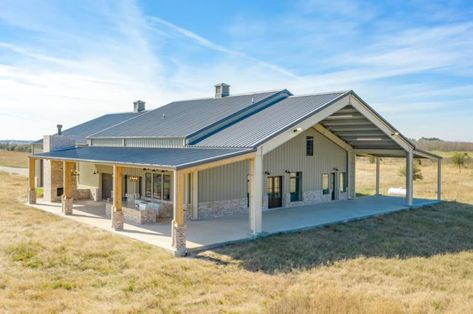 Houston Texas Barndominium | Built by GAP Custom Homes in Brazoria County Texas Barndominium, Metal Building House Plans, Barn Homes Floor Plans, Barndominium Plans, Pole Barn House Plans, Barn Style House Plans, Barndominium Floor Plans, Casa Exterior, Barn Style House