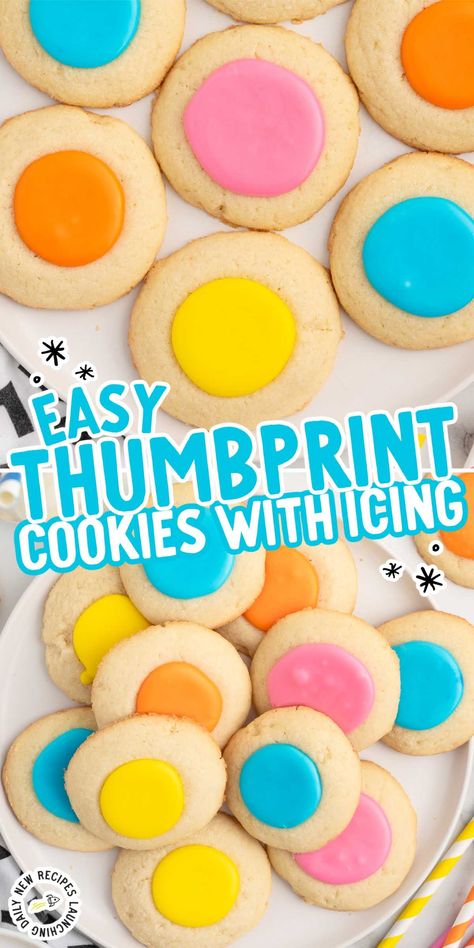 Iced Thumbprint Cookies, Thumbprint Cookies With Icing, Thumbprint Cookies Easy, Peanut Butter Thumbprint Cookies, Cookies With Icing, Pinky Girl, Make From Scratch, Thumbprint Cookies Recipe, Dessert Spread