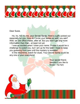 Secret Santa Letter Office Printable Letters from Santa, free to download and print Secret Santa Letter, Secret Santa Note, Secret Santa Poems, Secret Santa Templates, Cookies And Milk For Santa, Santa Notes, Christmas Letter Template, Milk For Santa, Office Secret Santa