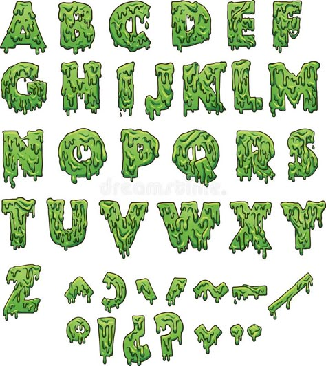 Drip Graffiti Letters, Drippy Letters Alphabet, Slime Letters, Slime Tattoo, Cool Fonts Alphabet, Letters Graffiti, Alphabet Graffiti, Graffiti Lettering Alphabet, Green Slime