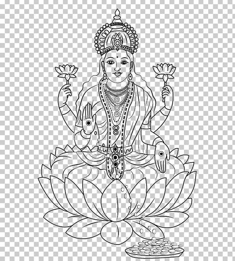 Lakshmi Line Art, Amman Drawings Easy, Lakshmi Devi Drawing Easy, Godess Laxmi Drawing, Lakshmi Ganesh Diwali Drawing Sketch, Free Hand Drawing Design Art, Lakshmi Devi Rangoli Designs, Mahalaxmi Drawing, Lakshmi Mata Drawing